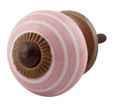 Pink Striped Small Ceramic Knobs Online 